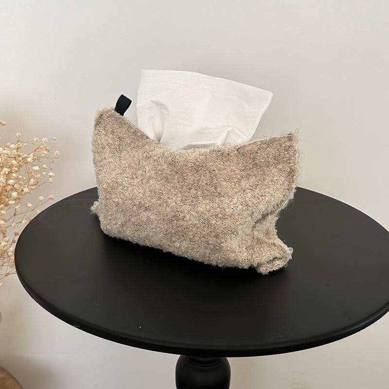 中古风羊毛圈圈针织布艺纸巾盒居家装饰奶白色车载悬挂纸巾收纳袋,淘宝优惠券,粉丝福利购,淘宝优惠卷