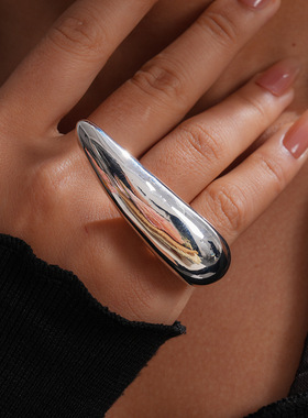 欧美跨境春夏小清新滴油草莓花朵戒指小众感食指戒时尚手饰女