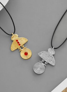 原创新款金羽神徽系列项链 古典风简约复古感个性飞燕锁骨链