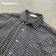 Dashufulcrum日系复古格子纯棉长袖衬衫男女春秋休闲百搭质感衬衣