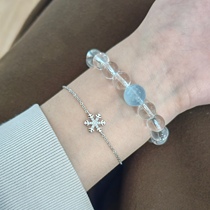 Zhao Ruth with the same bracelet-pure body 8A grade natural Brazilian white crystal sea blue treasure hand chain female