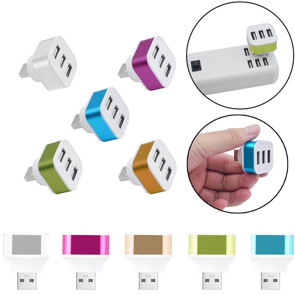 汽车车载充电器3usb分线器一拖三扩展多接口hub集线器1分3多孔头转接头多功能手机充电扩展器充电线多口插头 - 图3