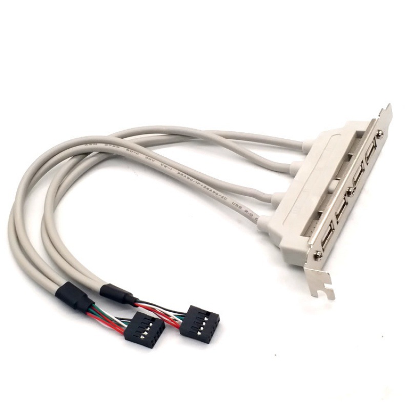 USB2.0 external baffle cable USB four-port chassis cable all-copper usb2.0 4-port chassis rear extension cable