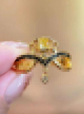 中古级金色立体玫瑰花戒指时尚仿珍珠戒指轻奢复古简约百搭指环