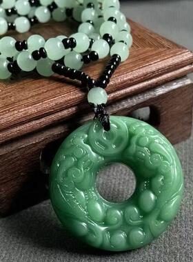 双面貔貅吊坠招财平安扣项链男女挂件复古长款情侣松紧可调节