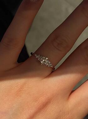 新款柏林情书闪钻戒指女气质轻奢高级感小众设计简约百搭开口指环