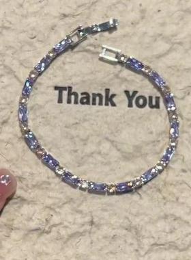 多巴胺紫色水晶手链时尚拼色甜美小众设计高级感手环百搭气质手饰