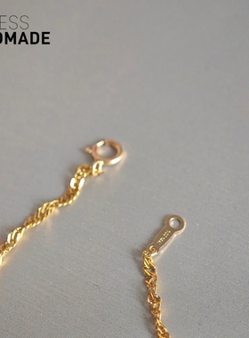 不掉色14K金色水波光粼粼手链