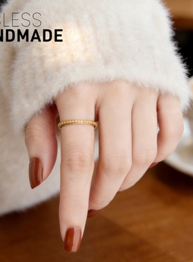 洗手不摘美国进口14K金排钻细戒