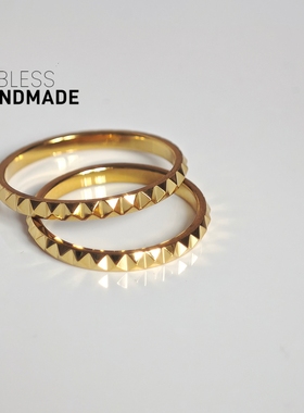 自制进口14K包金个性齿轮戒指