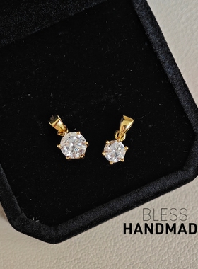 媲美钻石超亮纯银K金莫桑钻项链