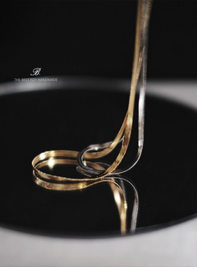 含金量5%14K金色刀片蛇骨项链