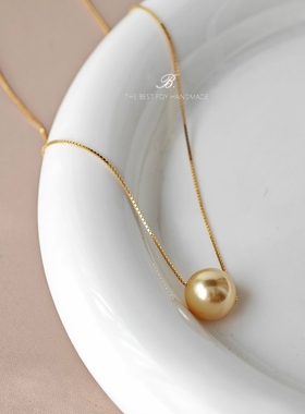 原创南洋金纯银路路通珍珠项链