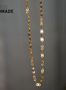 巨闪8字镭射闪片K金项链保色好