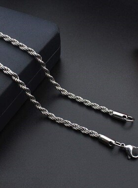 Titanium steel twist chain stainless steel necklace麻花项链