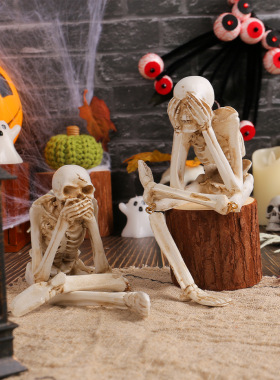 万圣节暗黑礼物吊脚骷髅头摆件