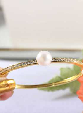 DIY珍珠配件新款S925纯银手镯