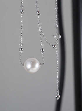 DIYS925纯银珍珠配件项链新款