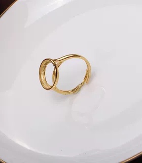 S925纯银简约光面马贝珍珠戒指