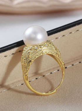 S925纯银高雅DIY显气质戒指空托