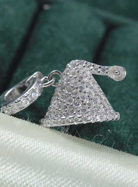 DIY珍珠配件 S925纯银法式复古精致锆石珍珠吊坠空托优雅项链女