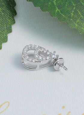 DIY珍珠配件新款S925纯银水滴状