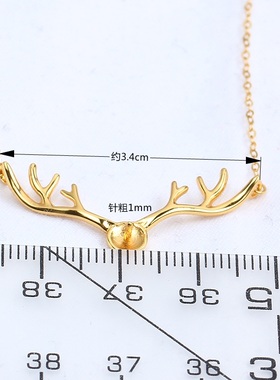 简约光面鹿角套链气质珍珠项链