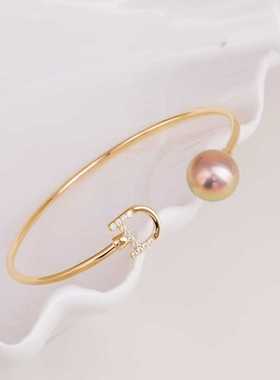 新款S925银精致手镯空托