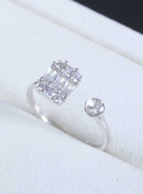 S925纯银小众DIY开口戒指空托