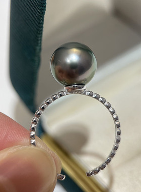 S925纯银优雅天然淡水珍珠戒指