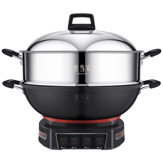 Плиты 惠当家多功能家用电热锅铸铁电锅电炒菜锅爆炒蒸煮炖煎一体式多用