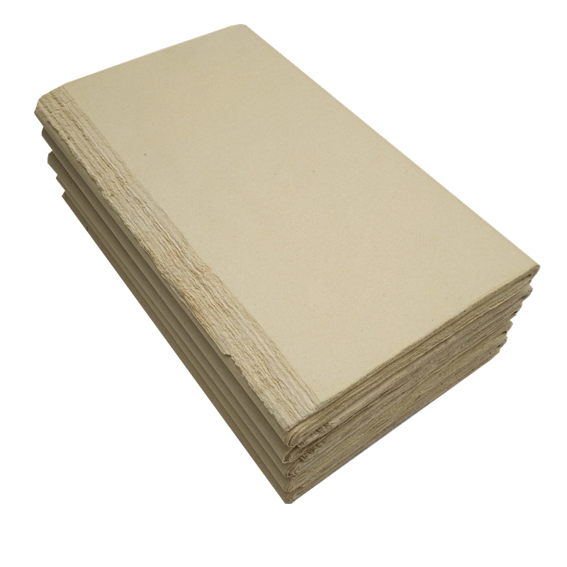 纯手工 加厚无格毛边纸 半生熟宣四川夹江蔡伦纸竹纸毛笔书法练习 - 图3