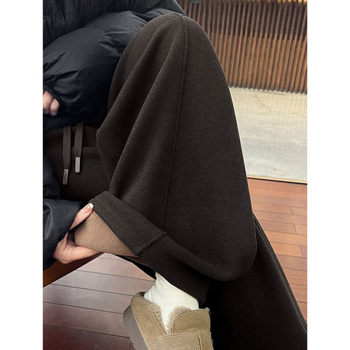无托腹孕妇弯刀阔腿裤子春夏薄款外穿2026新款休闲运动直筒裤春装 - 图3