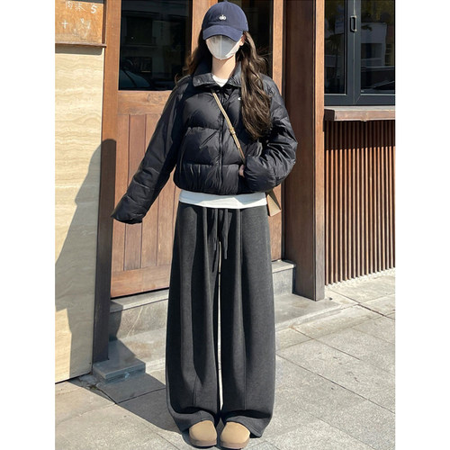 无托腹孕妇弯刀阔腿裤子春夏薄款外穿2026新款休闲运动直筒裤春装 - 图2