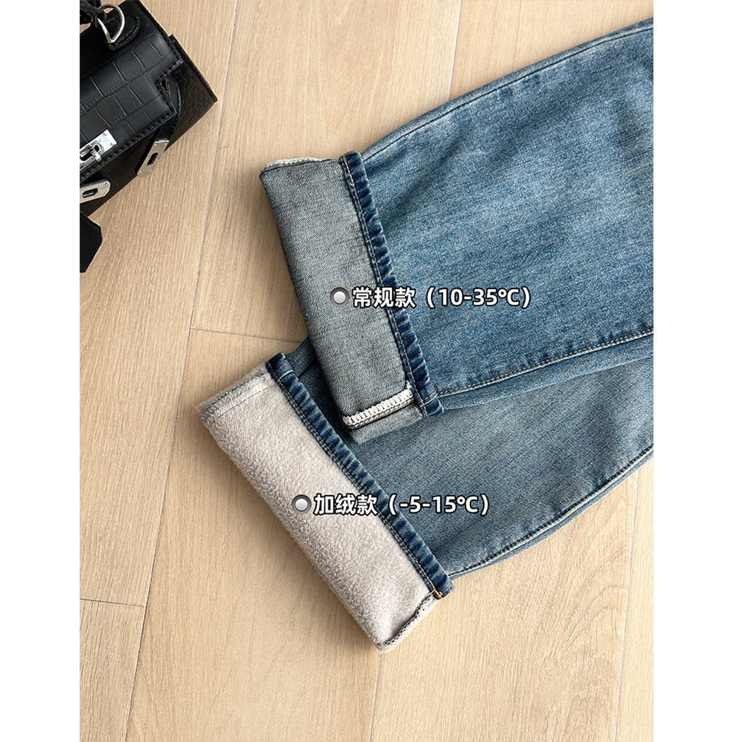 孕妇阔腿牛仔裤子不勒肚子秋冬季2025新款外穿孕期冬装加绒打底裤,淘宝优惠券,粉丝福利购,淘宝优惠卷