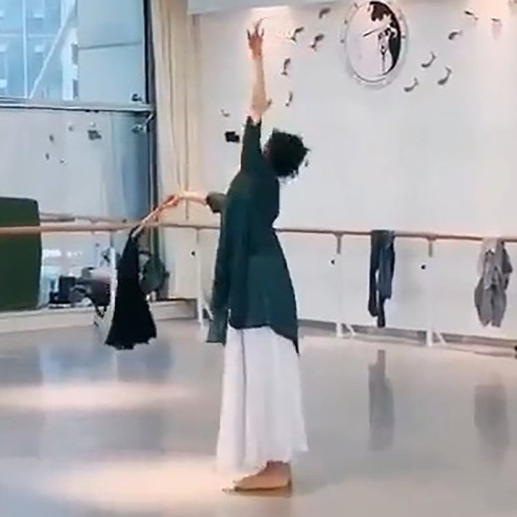 初见舞蹈服纱衣套装古典舞练功服女成人身韵服披衫飘逸中国风扇舞 - 图0