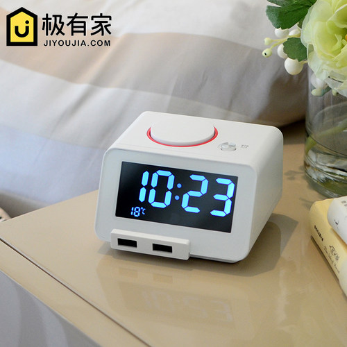 CHERRY C1mini电子闹钟静音夜光贪睡学生用床头变态超大铃声 - 图0