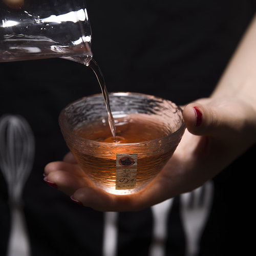 和风四季玻璃水杯品茗杯锤目纹小茶杯功夫茶杯主人杯杯子日式酒杯 - 图0