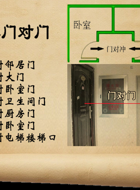 门对门化解隐形金属贴天官赐福门贴大门对邻居门对楼电梯挂件摆件