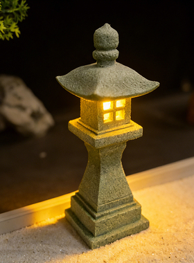 灯塔中式小石灯造景摆件鱼缸盆景假山微景观书房茶桌家居装饰古风