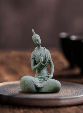 桌面中式北魏佛佛像佛微景观鱼缸造景假山桌面摆件茶宠香道装饰