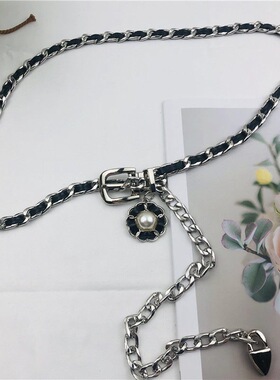 皮带ins风韩版简约嘻哈金属链条