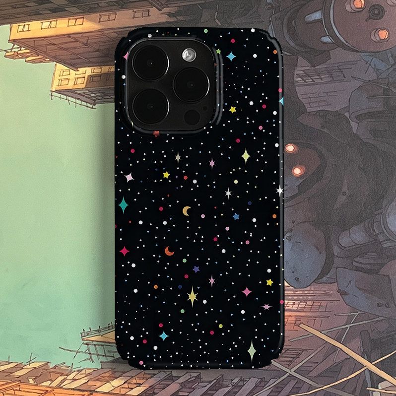 彩色波点星星月亮艺术小众适用高级感卡通iPhone16pro+苹果15promax菲林手机壳新款13/1214proVIVO90