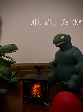 温暖的壁炉给你温暖小摆件