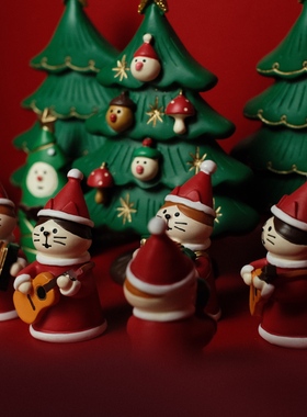 猫猫乐团桌面圣诞节公仔可爱礼物