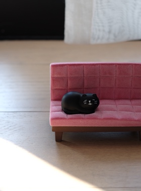 猫猫公仔手机支架粉红丝绒沙发