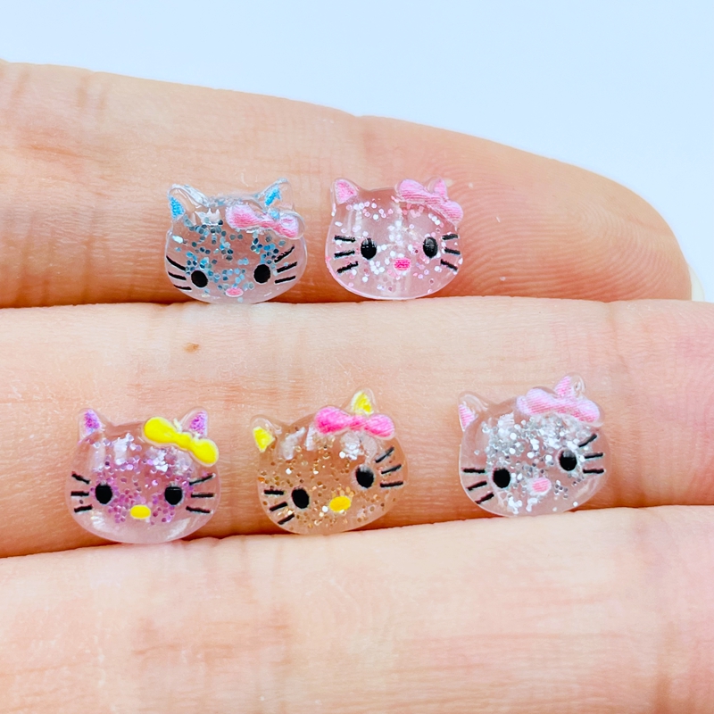 30 Pcs New Mini Kawaii Shiny Cartoon  Kitty Cat Resin Scrapb - 图1