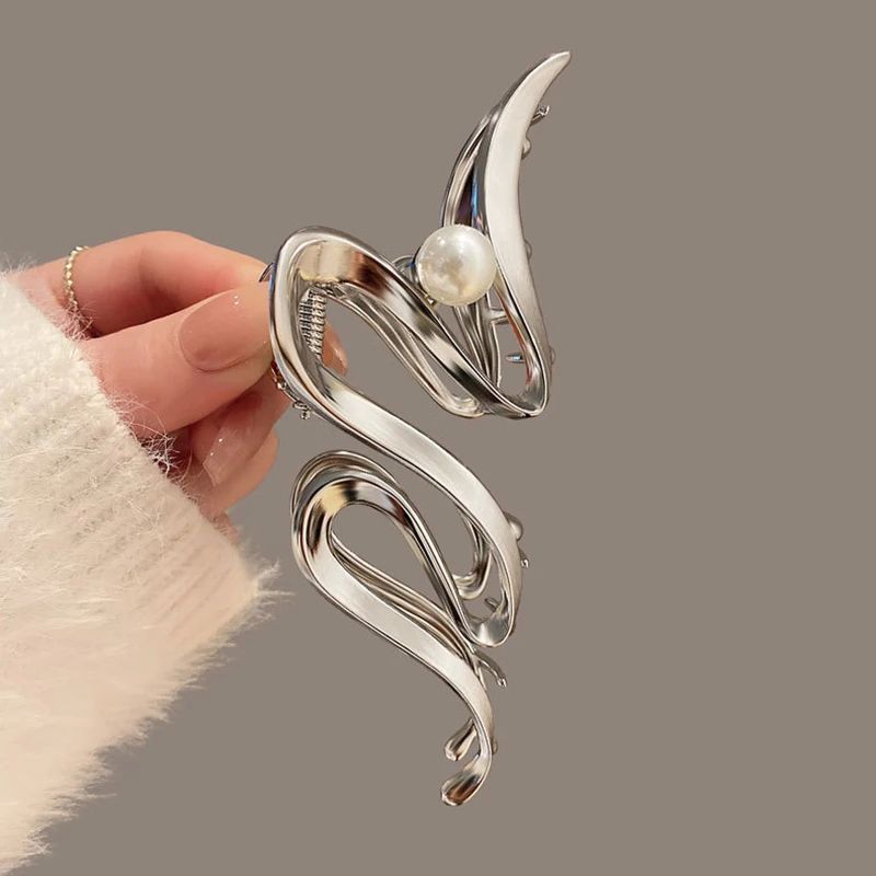 Fashion Geometric Metal Hair Claw Clips for Women Vintage Ha-图2