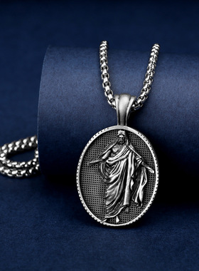 欧美男士复古个性时尚圣诞节吊坠项链朋克风个性配饰