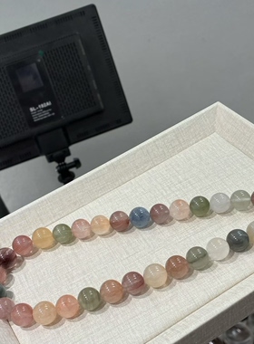 韦雪同款冰透拉丝兔毛水晶项链天然彩虹系兔毛水晶项链明星同款